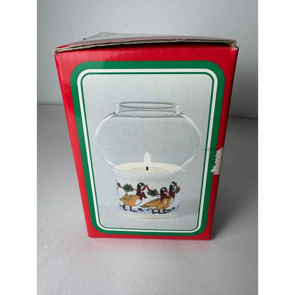 Potpourri Press Petite Love Lite Vintage Christmas Goose Candle Holder with Box